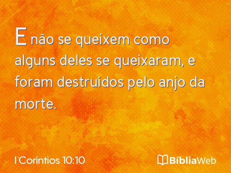 I Coríntios 10:10 em imagem para compartilhar