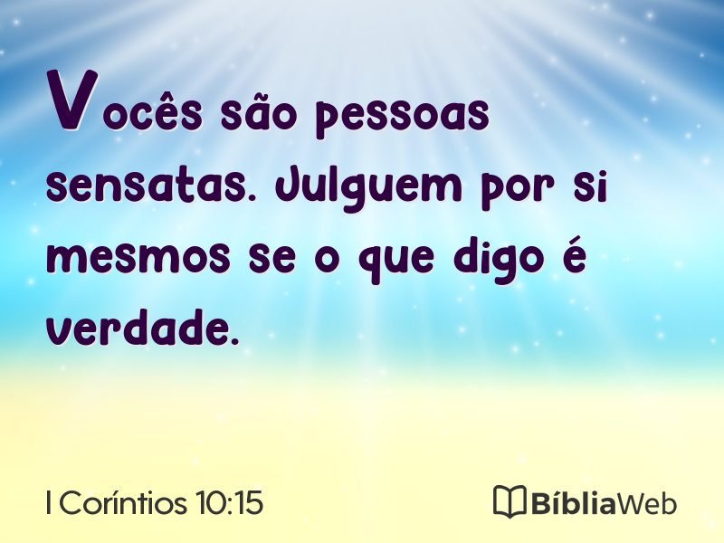 I Coríntios 10:15 em imagem para compartilhar