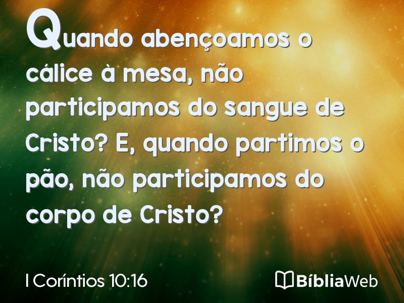 I Coríntios 10:16 em imagem para compartilhar