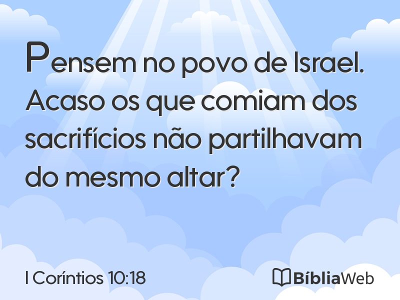 I Coríntios 10:18 em imagem para compartilhar