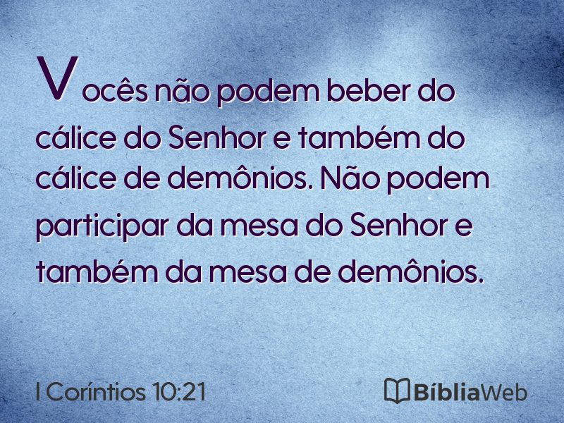 I Coríntios 10:21 em imagem para compartilhar