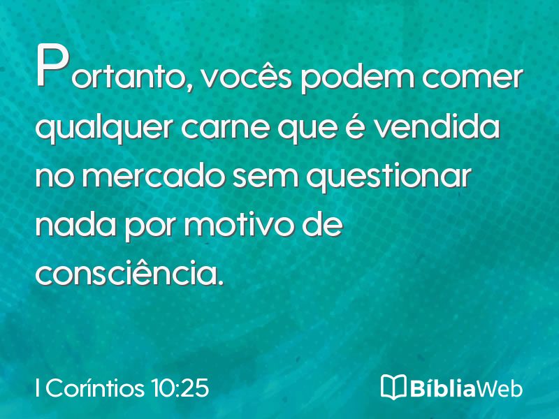 I Coríntios 10:25 em imagem para compartilhar