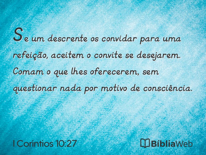 I Coríntios 10:27 em imagem para compartilhar