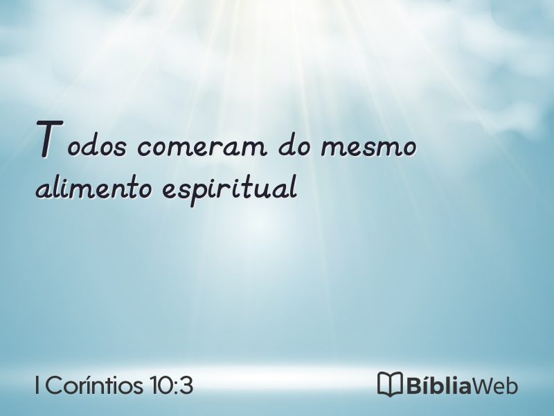 I Coríntios 10:3 em imagem para compartilhar