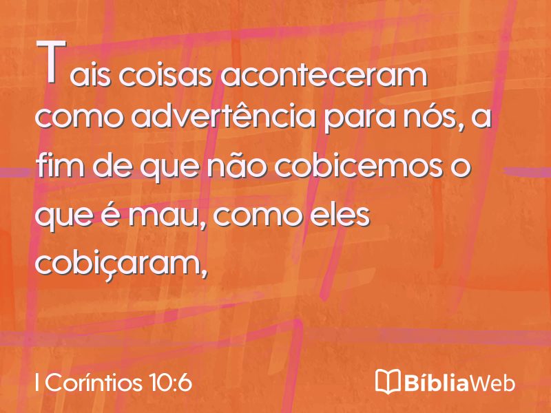 I Coríntios 10:6 em imagem para compartilhar