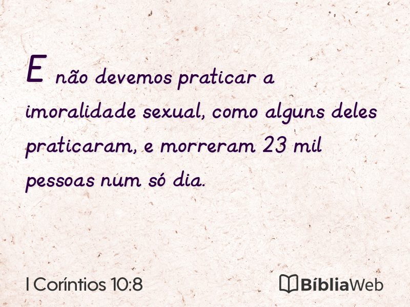 I Coríntios 10:8 em imagem para compartilhar