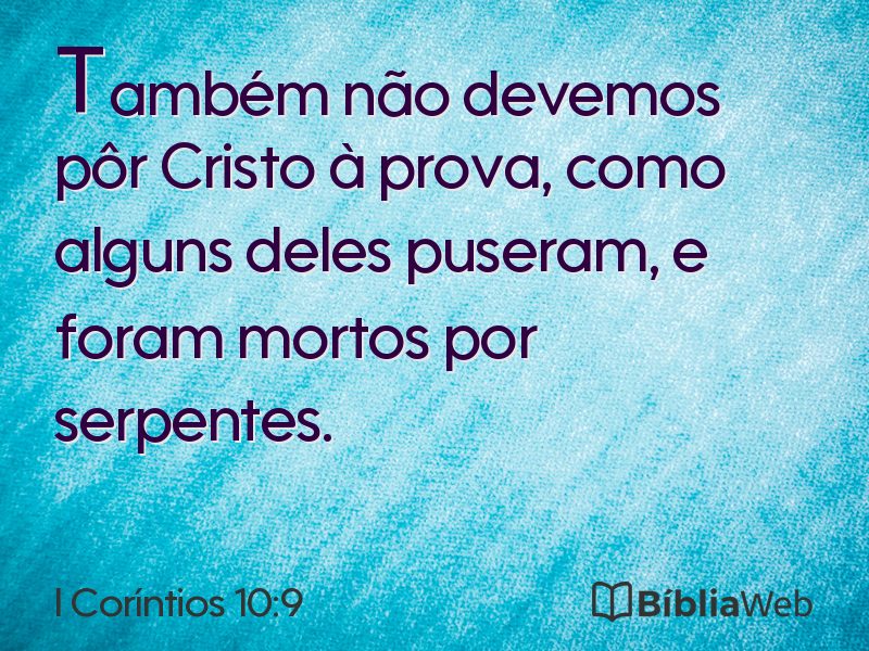 I Coríntios 10:9 em imagem para compartilhar