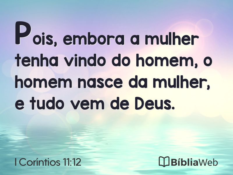 I Coríntios 11:12 em imagem para compartilhar