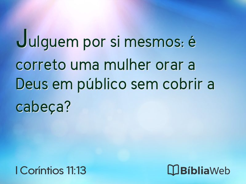 I Coríntios 11:13 em imagem para compartilhar