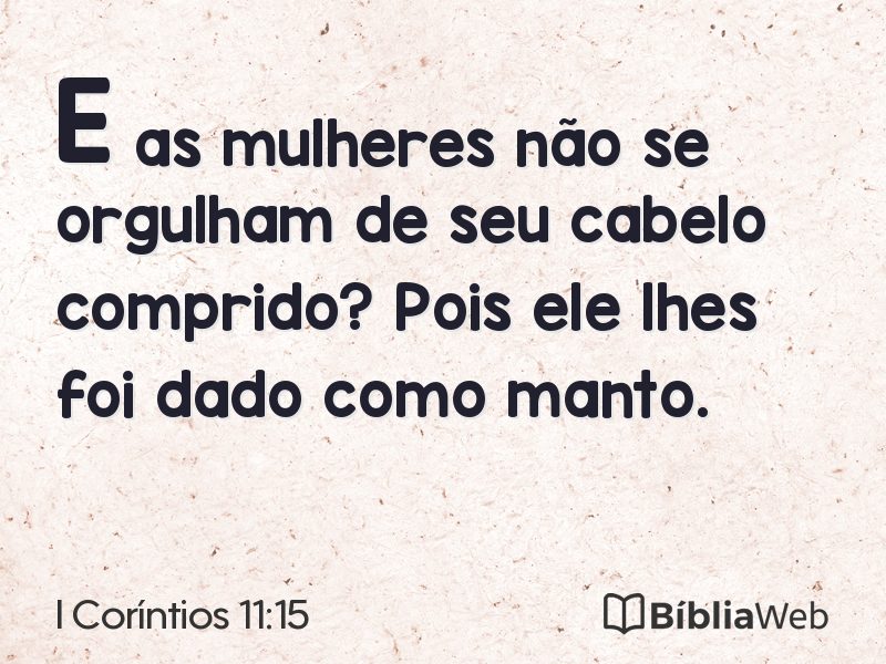 I Coríntios 11:15 em imagem para compartilhar