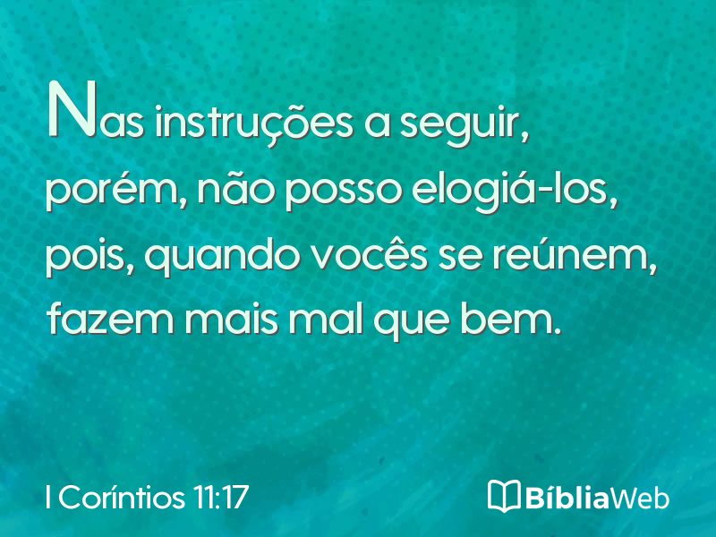I Coríntios 11:17 em imagem para compartilhar