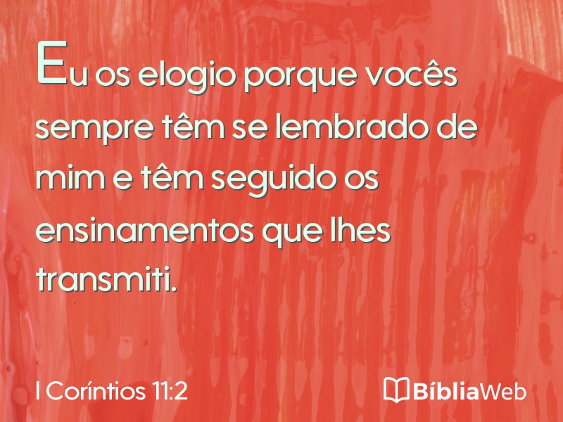 I Coríntios 11:2 em imagem para compartilhar