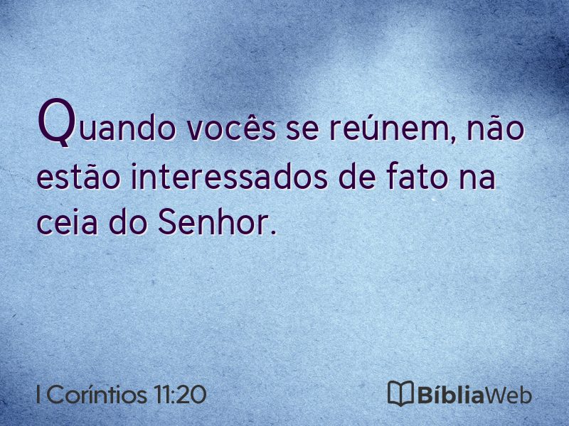 I Coríntios 11:20 em imagem para compartilhar