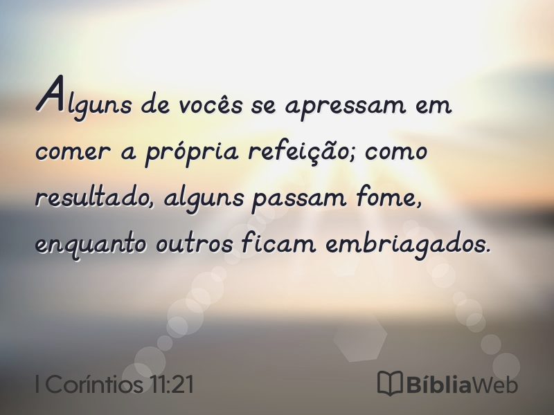 I Coríntios 11:21 em imagem para compartilhar