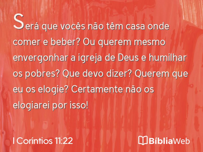 I Coríntios 11:22 em imagem para compartilhar