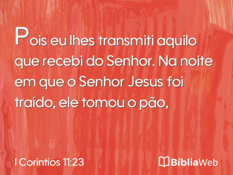 I Coríntios 11:23 em imagem para compartilhar