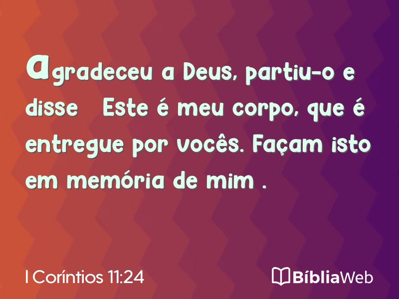 I Coríntios 11:24 em imagem para compartilhar