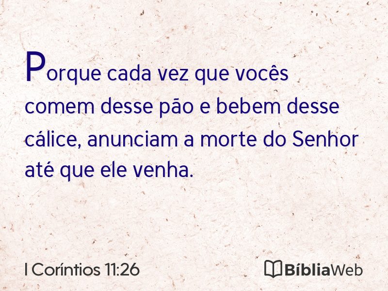 I Coríntios 11:26 em imagem para compartilhar