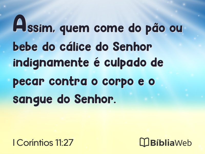 I Coríntios 11:27 em imagem para compartilhar