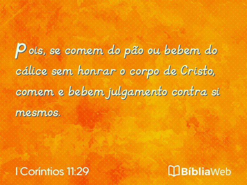 I Coríntios 11:29 em imagem para compartilhar