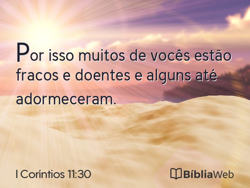 I Coríntios 11:30 em imagem para compartilhar