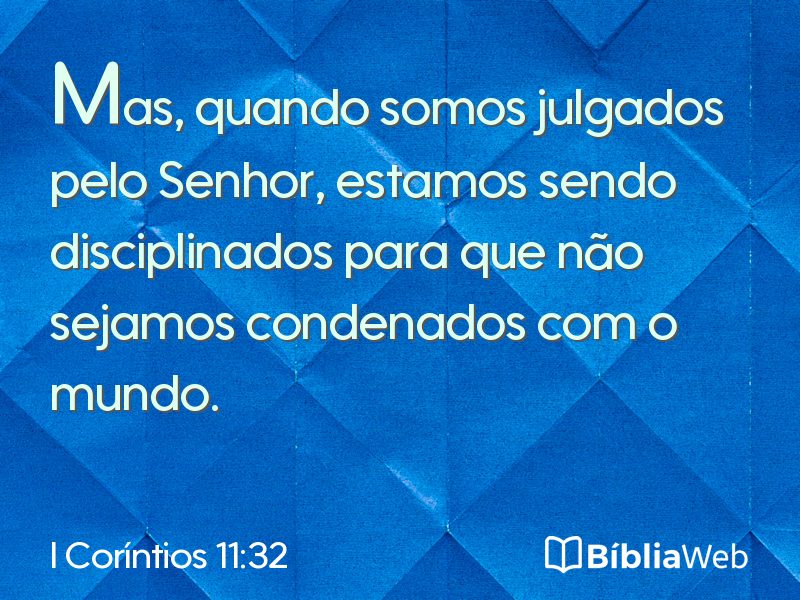 I Coríntios 11:32 em imagem para compartilhar