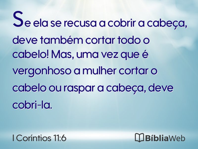 I Coríntios 11:6 em imagem para compartilhar