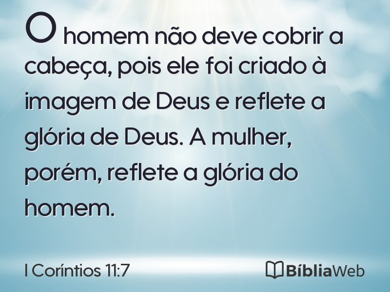 I Coríntios 11:7 em imagem para compartilhar