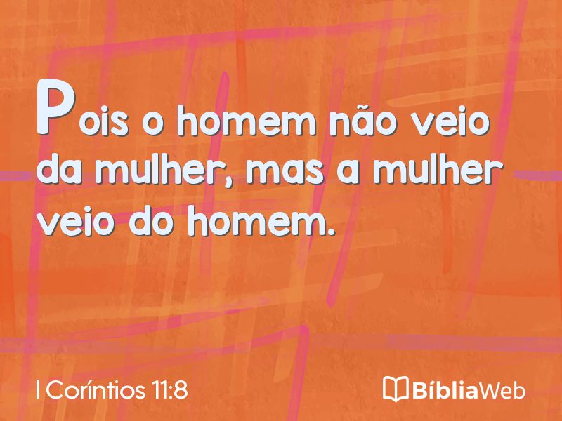 I Coríntios 11:8 em imagem para compartilhar