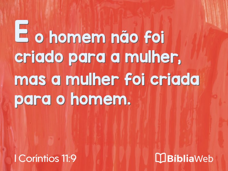 I Coríntios 11:9 em imagem para compartilhar