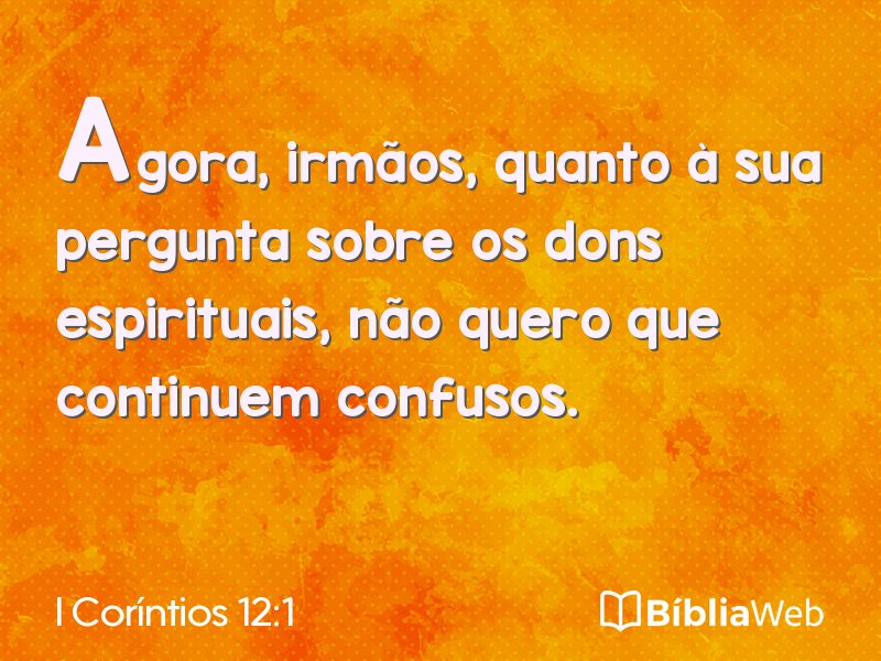 I Coríntios 12:1 em imagem para compartilhar