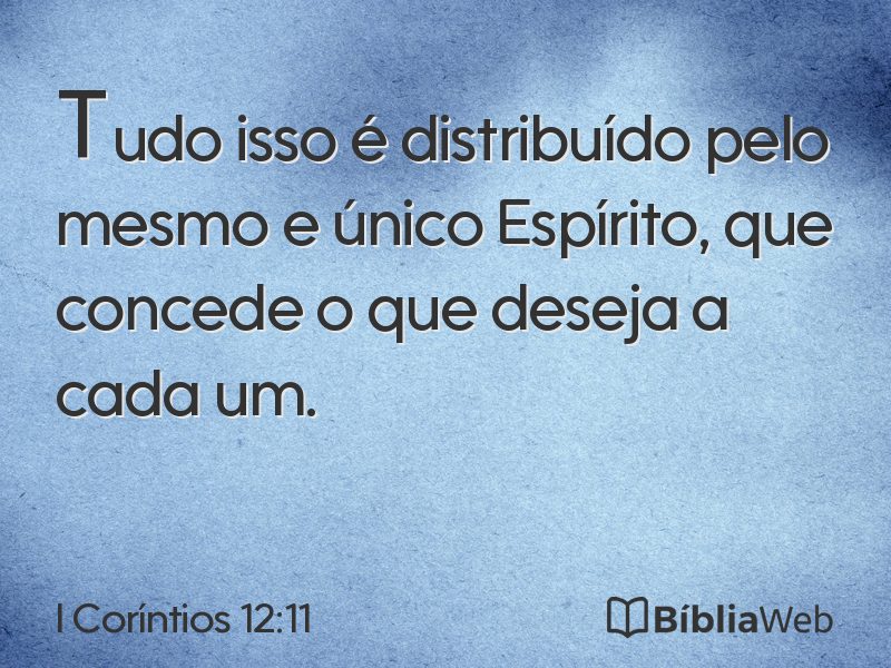 I Coríntios 12:11 em imagem para compartilhar