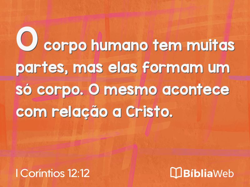 I Coríntios 12:12 em imagem para compartilhar