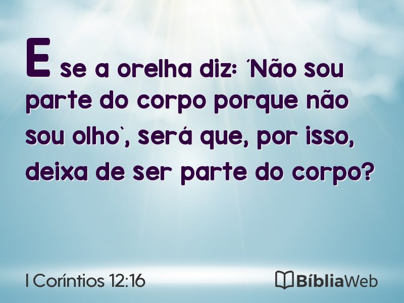 I Coríntios 12:16 em imagem para compartilhar