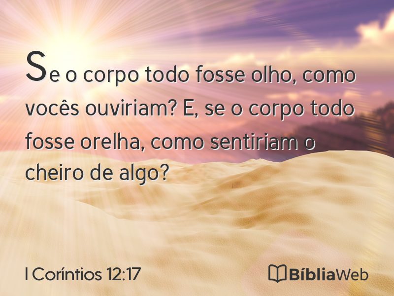I Coríntios 12:17 em imagem para compartilhar