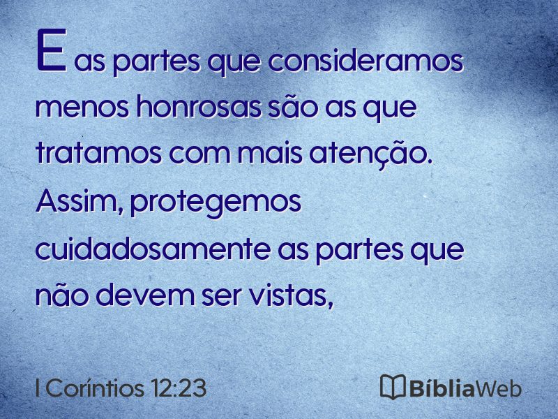 I Coríntios 12:23 em imagem para compartilhar