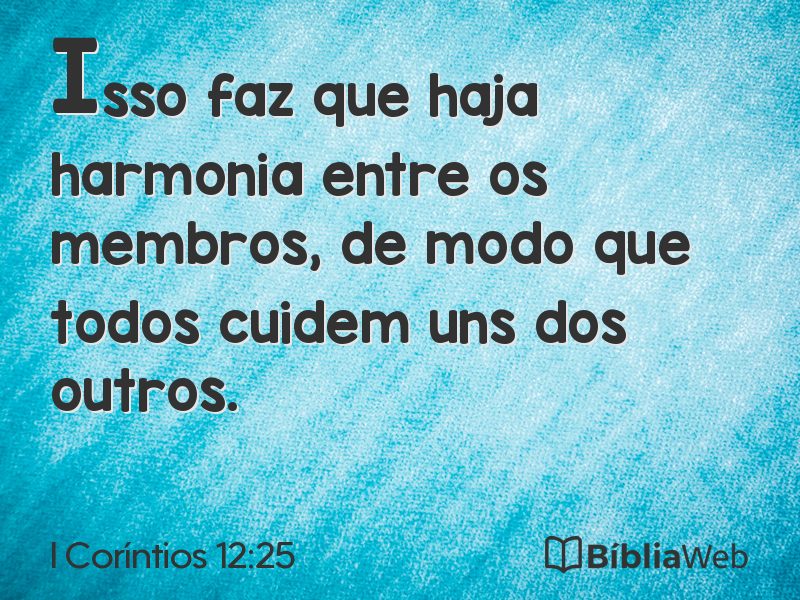 I Coríntios 12:25 em imagem para compartilhar