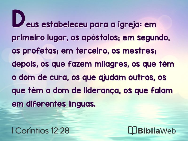 I Coríntios 12:28 em imagem para compartilhar
