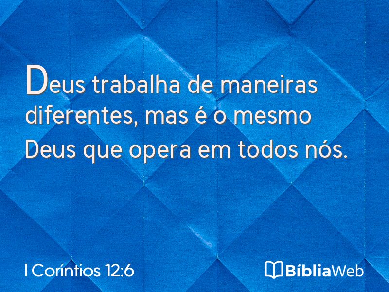 I Coríntios 12:6 em imagem para compartilhar