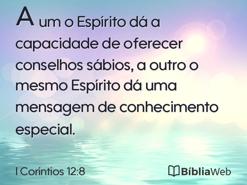 I Coríntios 12:8 em imagem para compartilhar