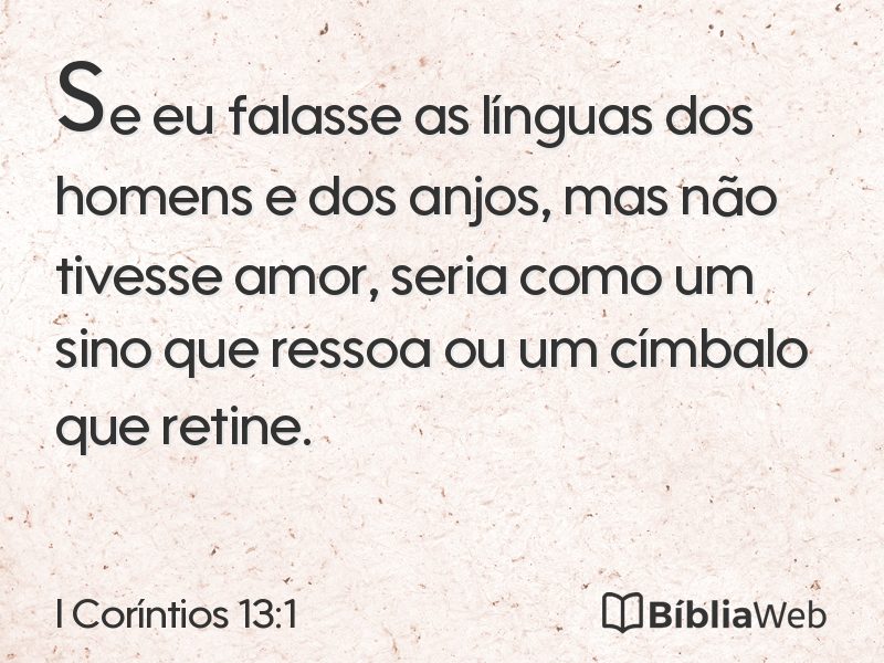 I Coríntios 13:1 em imagem para compartilhar