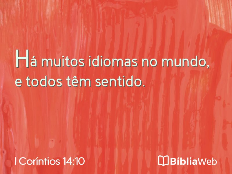 I Coríntios 14:10 em imagem para compartilhar