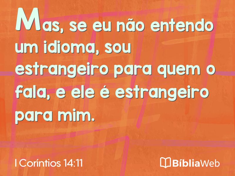 I Coríntios 14:11 em imagem para compartilhar