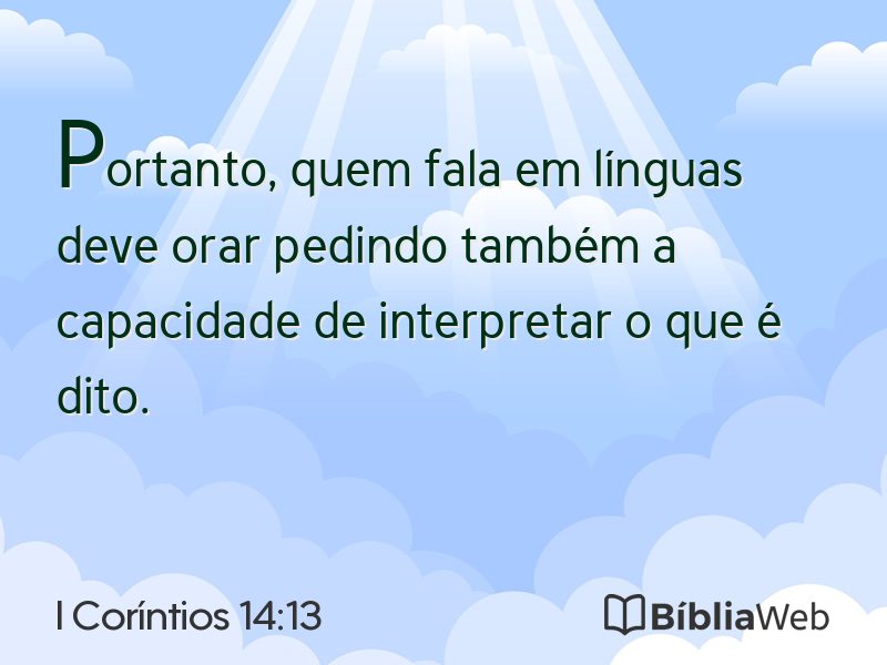I Coríntios 14:13 em imagem para compartilhar