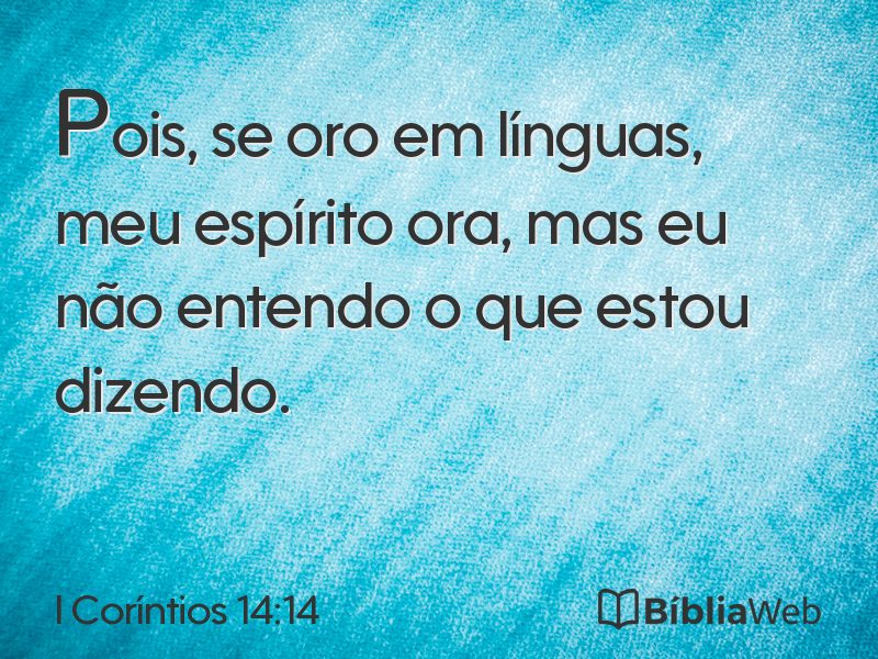 I Coríntios 14:14 em imagem para compartilhar