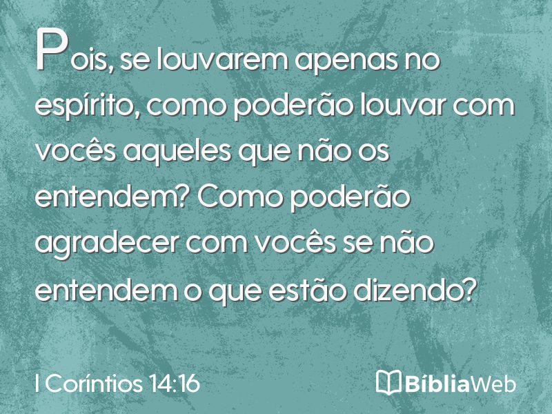 I Coríntios 14:16 em imagem para compartilhar