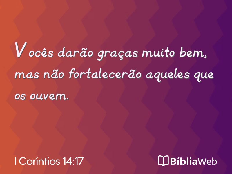 I Coríntios 14:17 em imagem para compartilhar
