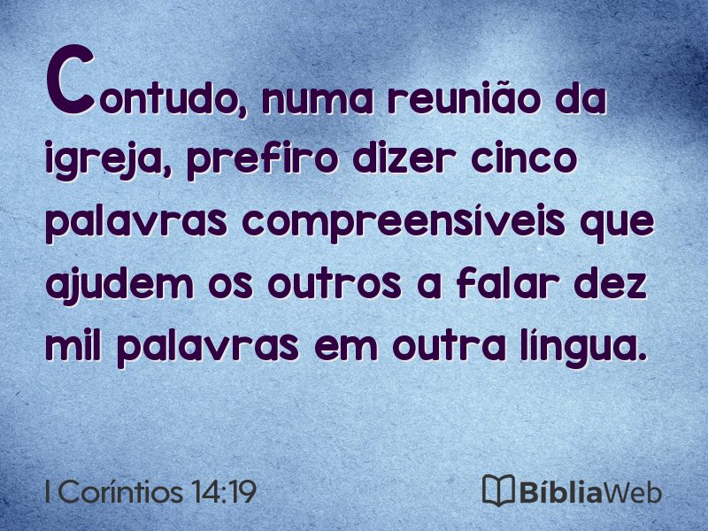 I Coríntios 14:19 em imagem para compartilhar