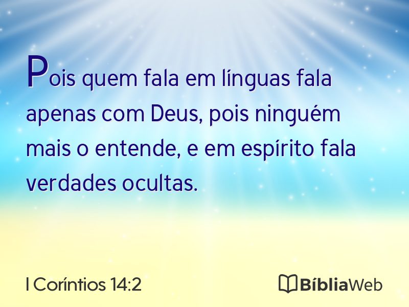 I Coríntios 14:2 em imagem para compartilhar