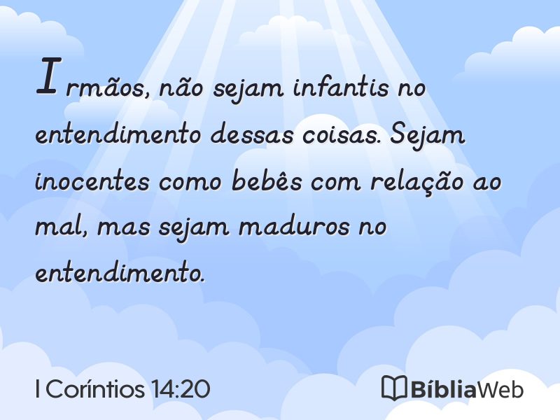 I Coríntios 14:20 em imagem para compartilhar
